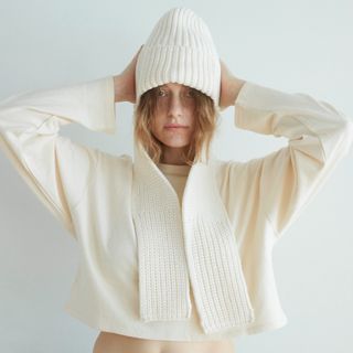 カシラ(CA4LA)のsealoomlynn Knitフライトキャップ ホワイト(キャップ)