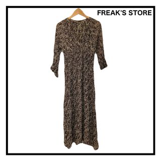 フリークスストア(FREAK'S STORE)のフリークスストア　ロングワンピース　ブラック　花柄　レーヨン　インド製(ロングワンピース/マキシワンピース)