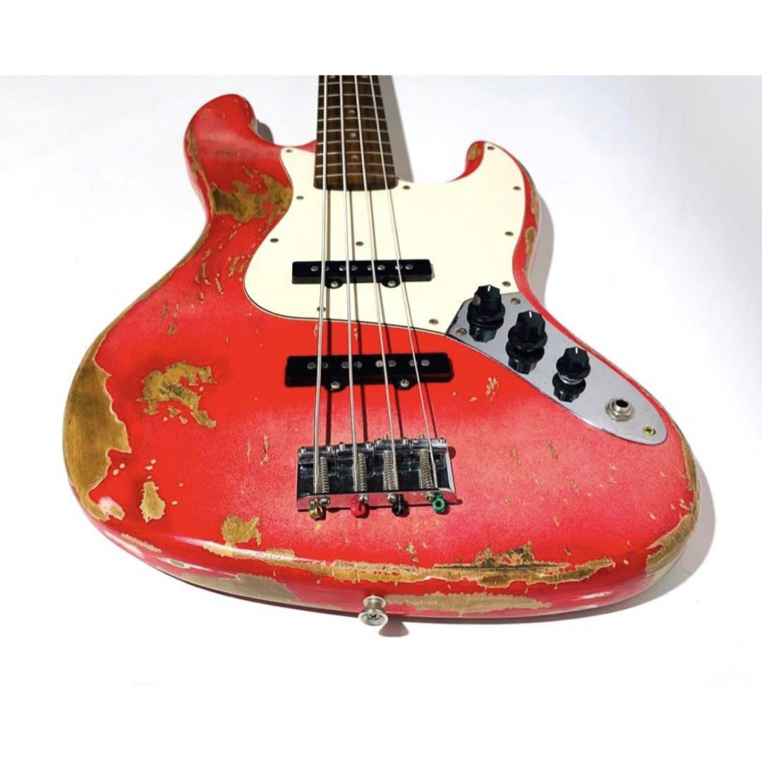 【希少】Miyako Jazz bass RED POP finish レリック 楽器のベース(エレキベース)の商品写真