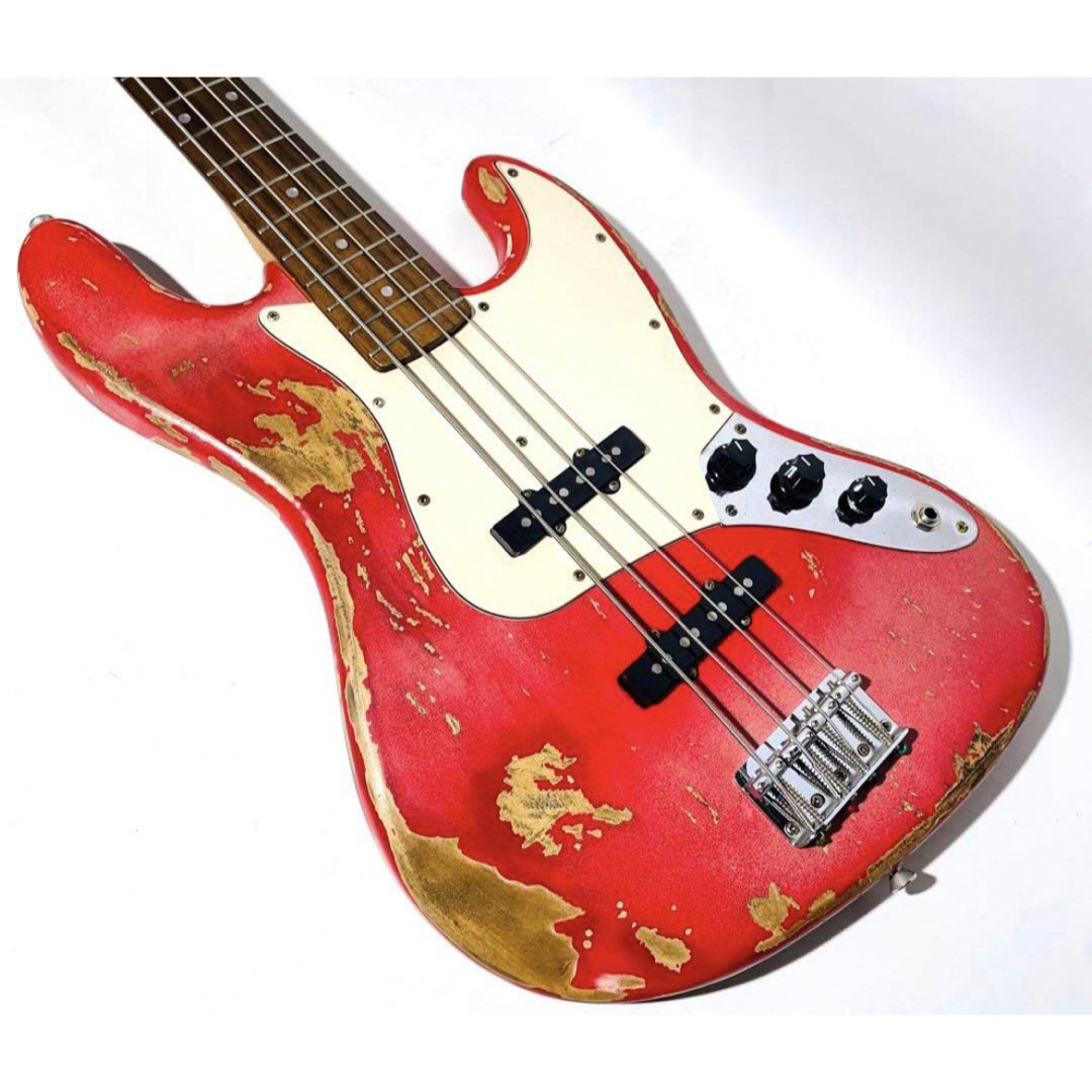 【希少】Miyako Jazz bass RED POP finish レリック 楽器のベース(エレキベース)の商品写真