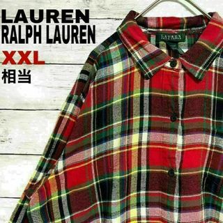 ラルフローレン(Ralph Lauren)のr84 US古着 ラルフローレン 長袖シャツ チェック マルチカラー 刺繍ロゴ(シャツ/ブラウス(長袖/七分))