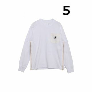 サカイ(sacai)のsacai Carhartt WIP L/S T-Shirt 24SS 白 5(Tシャツ/カットソー(七分/長袖))