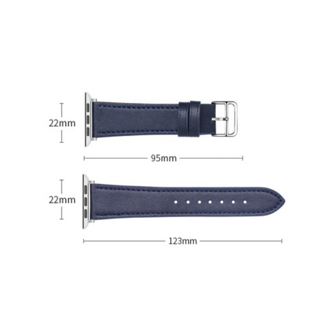Apple Watchバンド　ディープブルー　合皮　レザー　38/40/41㎜ メンズの時計(レザーベルト)の商品写真