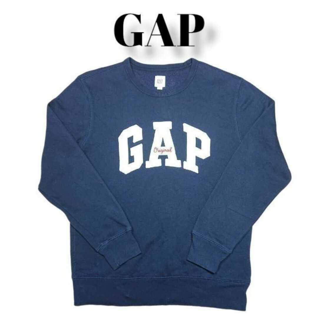 GAP(ギャップ)のGAP ビッグロゴ 刺繍 スウェットトレーナー 古着 ギャップ ネイビー メンズのトップス(スウェット)の商品写真