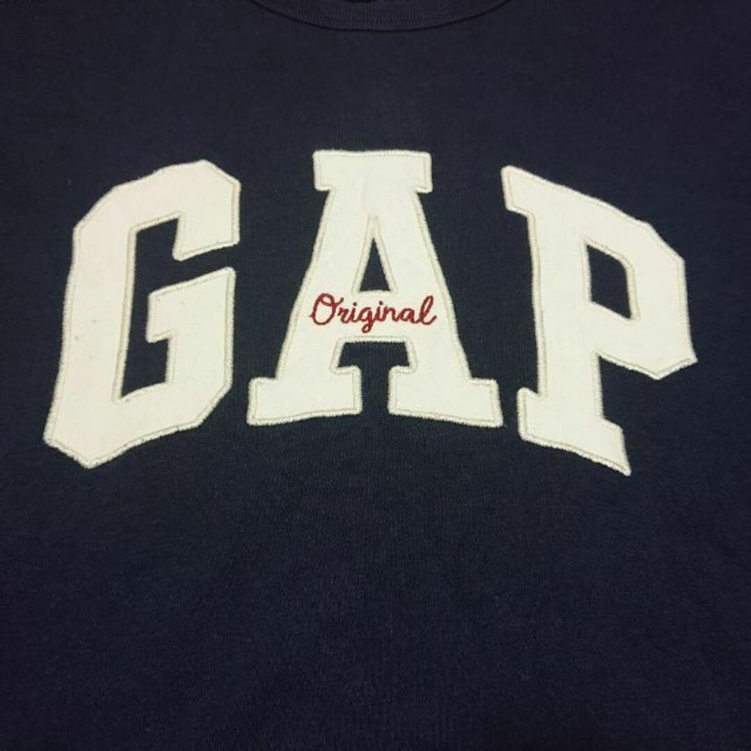 GAP(ギャップ)のGAP ビッグロゴ 刺繍 スウェットトレーナー 古着 ギャップ ネイビー メンズのトップス(スウェット)の商品写真