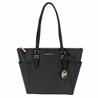 マイケルコース(Michael Kors)の【在庫一掃】Michael Kors マイケルコース トートバッグ シャーロット ハンドバッグ CHARLOTTE 鞄 かばん 35T0GCFT7L レザー    ブラック 黒 ゴールド金具 レディース 美品【中古品】(トートバッグ)