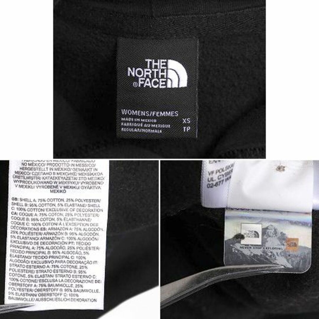 THE NORTH FACE(ザノースフェイス)のノースフェイス 両面 プリント スウェット フード パーカー レディース XS The North Face プルオーバー 裏起毛 トレーナー アウトドア 黒 レディースのトップス(パーカー)の商品写真