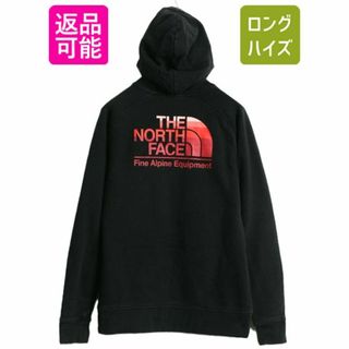 ザノースフェイス(THE NORTH FACE)のノースフェイス 両面 プリント スウェット フード パーカー レディース M / The North Face アウトドア トレーナー プルオーバー ブラック(パーカー)