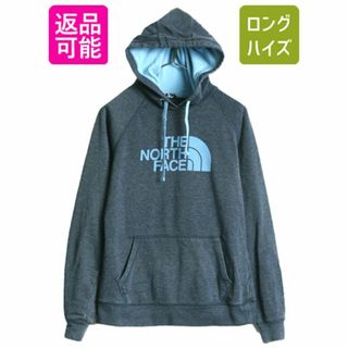 ザノースフェイス(THE NORTH FACE)のノースフェイス プリント スウェット フード パーカー レディース M 古着 The North Face アウトドア トレーナー プルオーバー 裏起毛 薄手(パーカー)