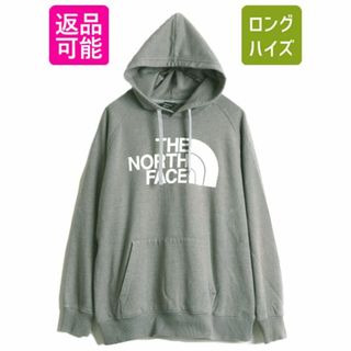 ザノースフェイス(THE NORTH FACE)のノースフェイス プリント スウェット フード パーカー レディース L / The North Face アウトドア トレーナー プルオーバー 裏起毛 グレー(パーカー)