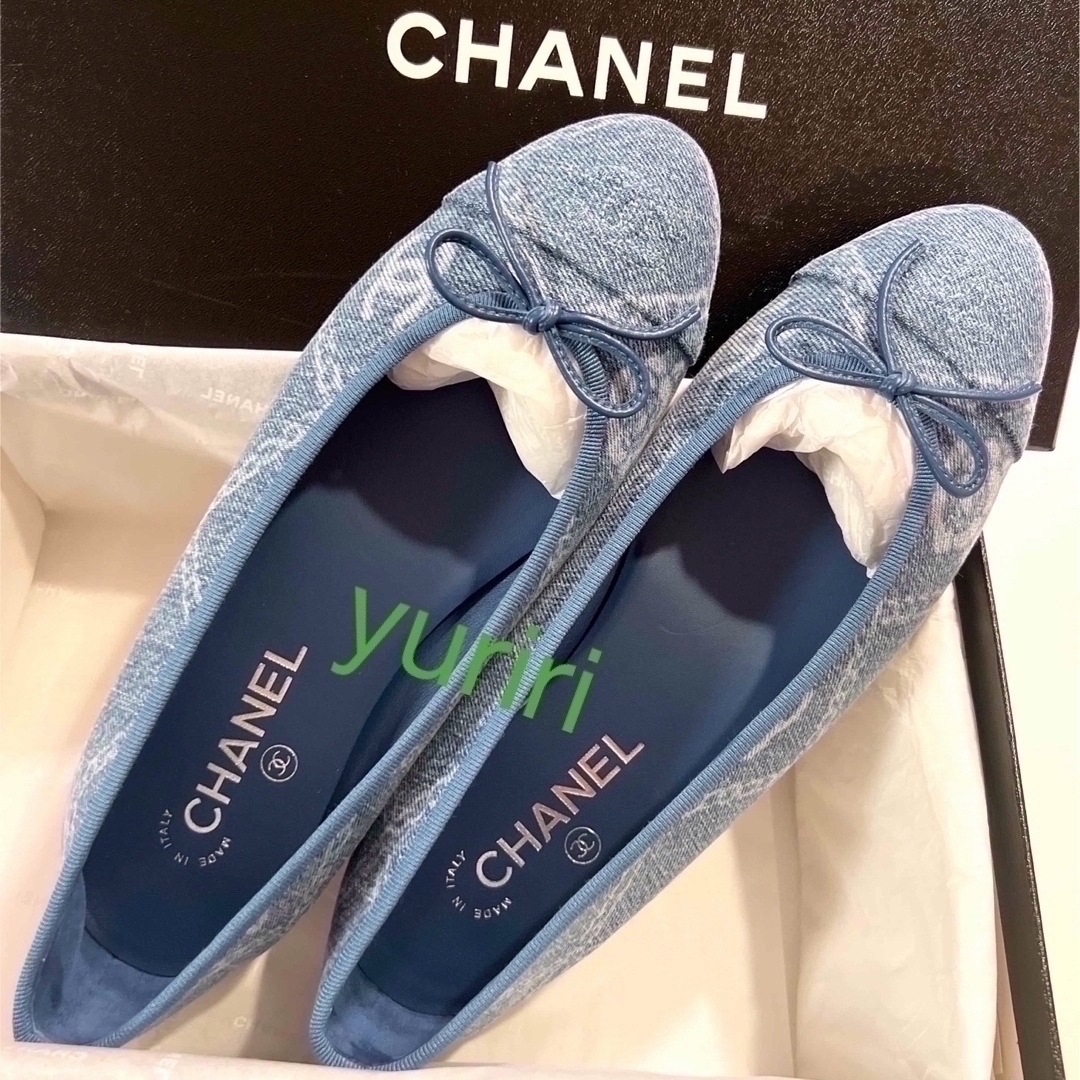 CHANEL(シャネル)の🩵シャネル🩵最終お値下げ💕超美品✨デニム素材バレリーナ💖 レディースの靴/シューズ(バレエシューズ)の商品写真