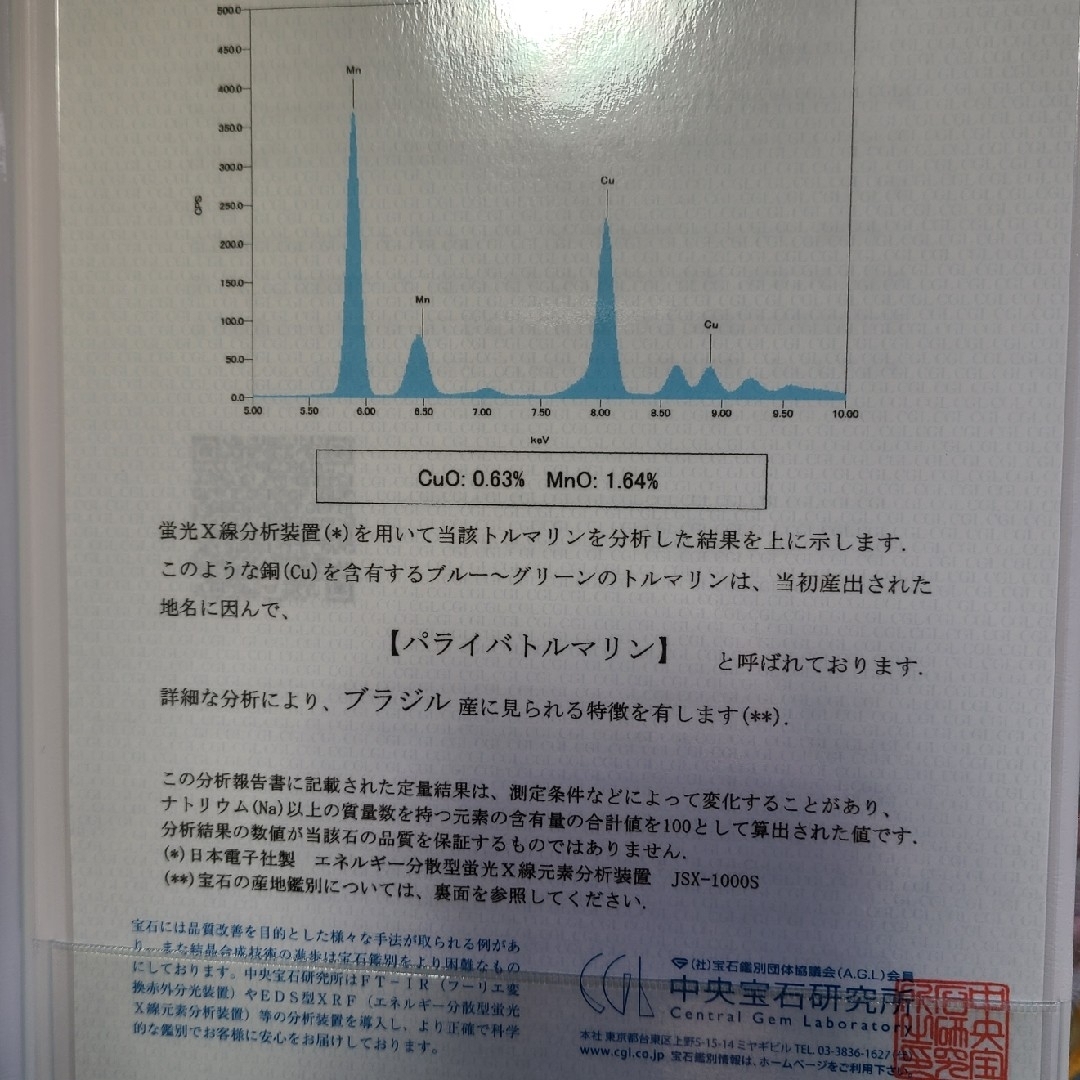 おたか様専用★ブラジル・バターリャ産パライバトルマリン大粒さん★中央宝石ソ付 ハンドメイドの素材/材料(各種パーツ)の商品写真