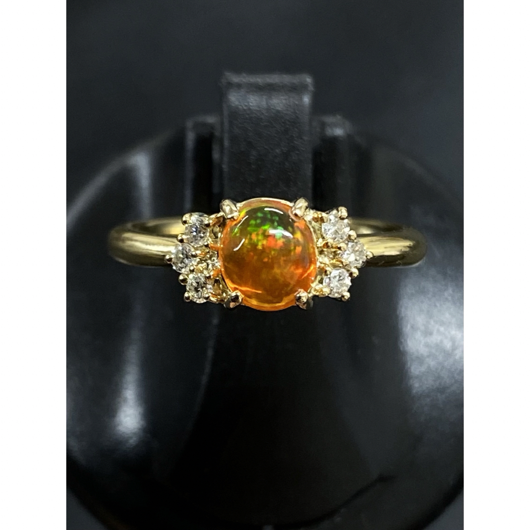 オパール 0.66ct / ダイヤモンド 計0.14ct K18 リング レディースのアクセサリー(リング(指輪))の商品写真