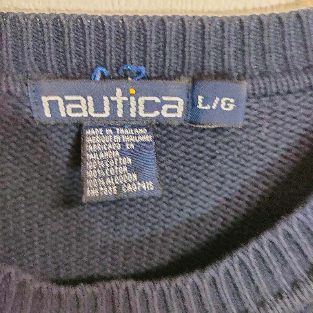 NAUTICA(ノーティカ)の【NAUTICA ノーティカ】ニット（L）セーター ボーダー ロゴ ワンポイント メンズのトップス(ニット/セーター)の商品写真