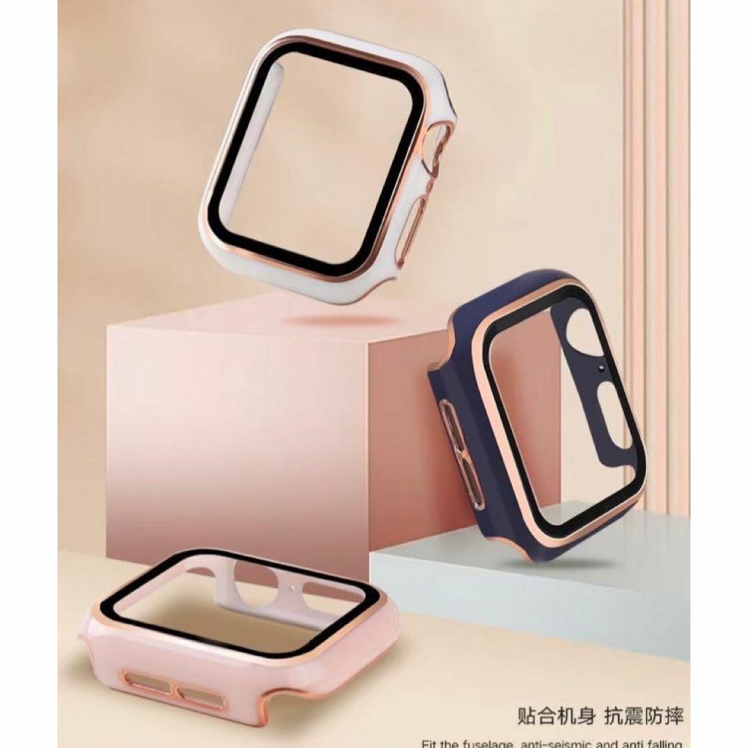 Apple Watch(アップルウォッチ)のカバー　アップル　ブルー　40㎜　ゴールドフレーム　新品  AppleWatch スマホ/家電/カメラのスマホアクセサリー(モバイルケース/カバー)の商品写真