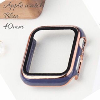 アップルウォッチ(Apple Watch)のカバー　アップル　ブルー　40㎜　ゴールドフレーム　新品  AppleWatch(モバイルケース/カバー)