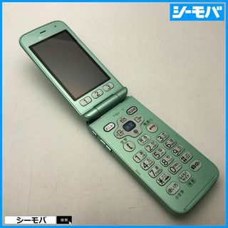 フジツウ(富士通)の1056 ガラケー らくらくホン F-02J 上美品 ドコモ グリーン(携帯電話本体)