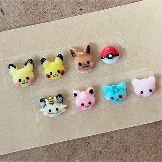 ポケモン(ポケモン)の3dネイルパーツ【ゆるっと　ポケモン　フェイス　痛ネイル】(デコパーツ)