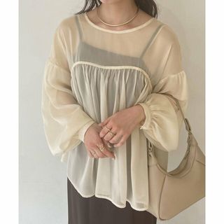 ジュノア(JUNOAH)の【クリーム】ビスチェデザインリボンブラウス(シャツ/ブラウス(長袖/七分))