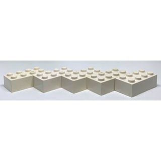 LEGO パーツ　ブロック　白　2×4　5個(知育玩具)