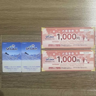 スキージャム勝山リフト1日券➕食事券1,000円分の2枚セット(スキー場)