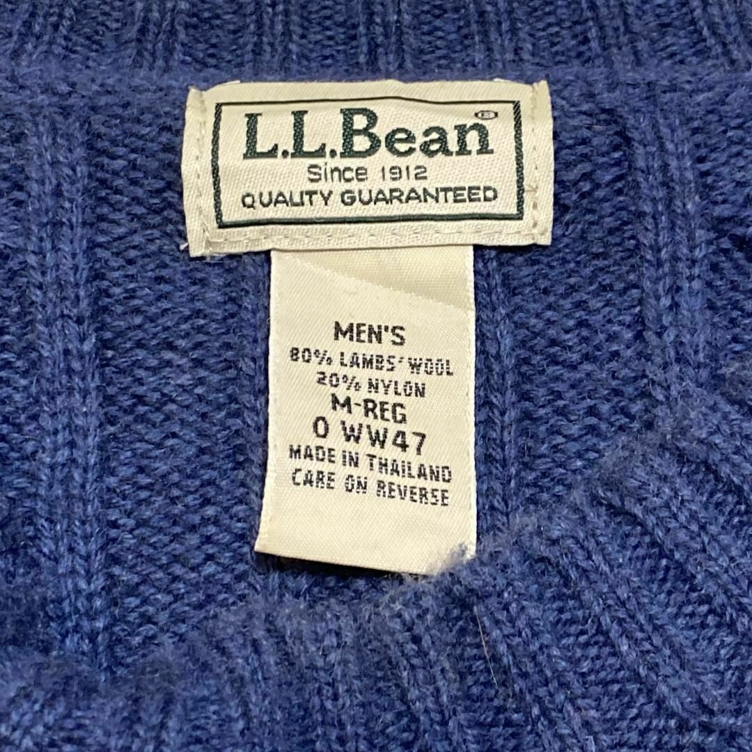 L.L.Bean(エルエルビーン)のa31 US古着 L.L.Bean ウール×ナイロン ニットセーター ネイビー メンズのトップス(ニット/セーター)の商品写真