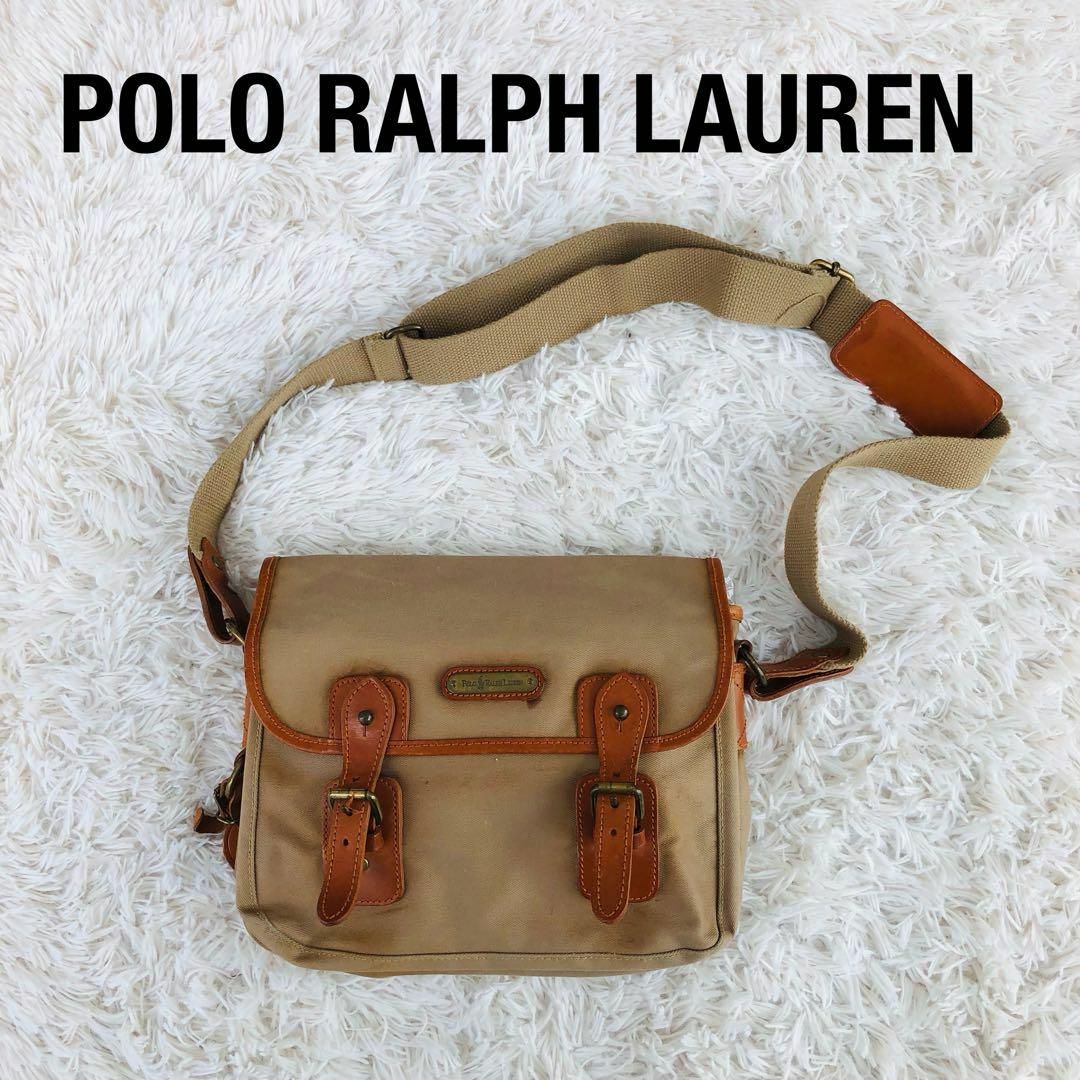 POLO RALPH LAUREN(ポロラルフローレン)のPOLORALPHLAURENポロラルフローレンサファリショルダーバッグベージュ メンズのバッグ(ショルダーバッグ)の商品写真