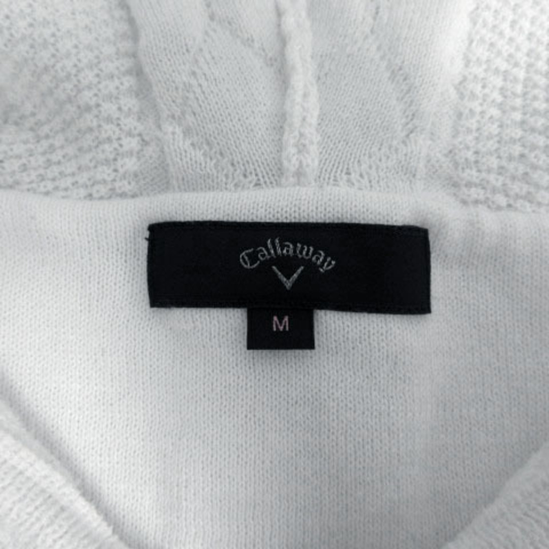 Callaway(キャロウェイ)のキャロウェイ パーカー ニット ロゴ刺繍 コットン混 ボーダー 白 紺 赤 M スポーツ/アウトドアのゴルフ(ウエア)の商品写真