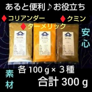 ♦本格スパイスお料理の要❗ターメリック＋クミン＋コリアンダー♦各１００g×３種類(調味料)