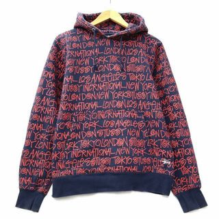 ステューシー(STUSSY)のステューシー ロゴプリント コットン スウェット パーカー プルオーバー S(パーカー)