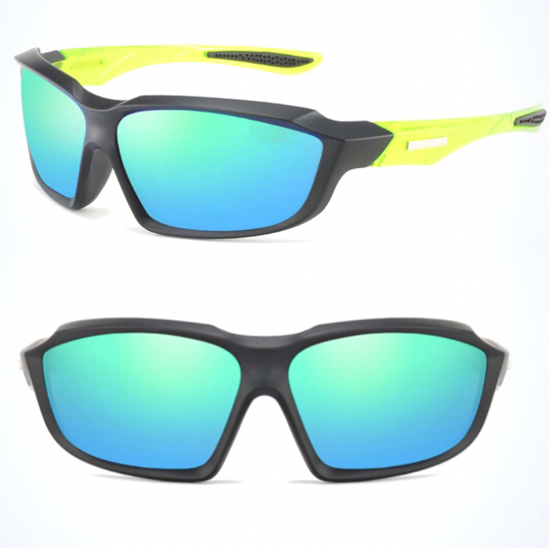 偏光サングラス　 GREEN× BLACK 　UV400　ミラーレンズ スポーツ/アウトドアのフィッシング(ウエア)の商品写真