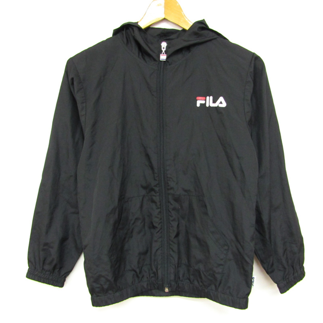 FILA(フィラ)のフィラ ナイロンジャケット ウィンドブレーカー アウター キッズ 男の子用 150サイズ ブラック FILA キッズ/ベビー/マタニティのキッズ服女の子用(90cm~)(ジャケット/上着)の商品写真