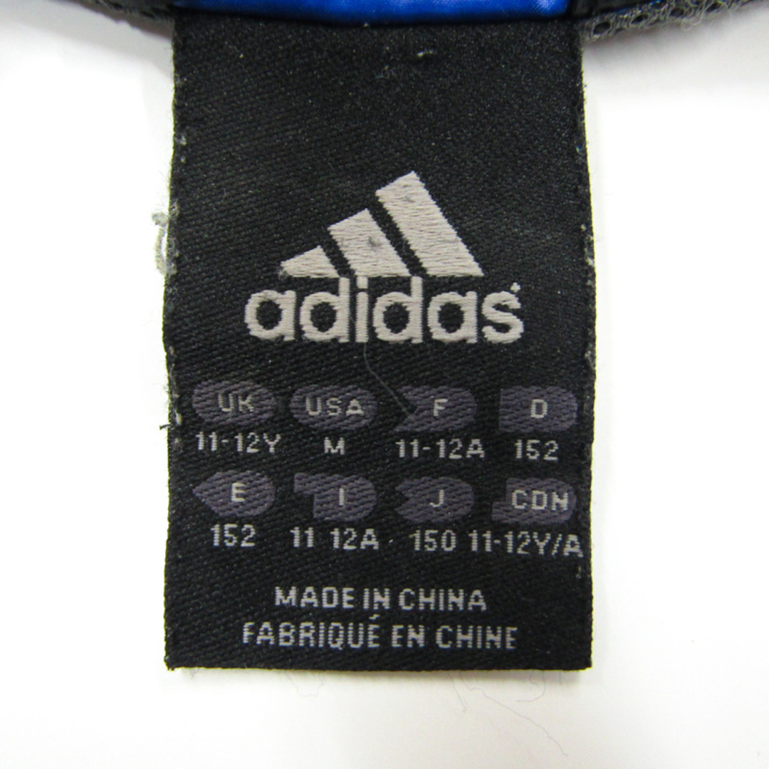 adidas(アディダス)のアディダス ナイロンジャケット ウィンドブレーカー 袖ライン アウター キッズ 男の子用 150サイズ ブラック×ブルー adidas キッズ/ベビー/マタニティのキッズ服女の子用(90cm~)(ジャケット/上着)の商品写真