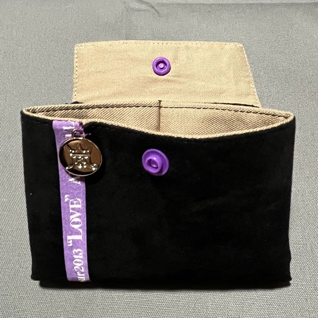 小さい財布　嵐ハンドメイド　嵐リメイク　LOVE 　紫 ハンドメイドのファッション小物(財布)の商品写真