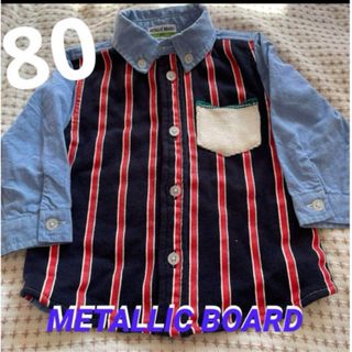 METALLlC BOARD ロングシャツ　80(シャツ/カットソー)