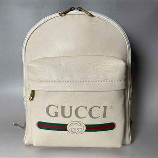 グッチ(Gucci)のGucci 極美品 リュック ロゴ プリント ユニセックス バックパック グッチ(リュック/バックパック)