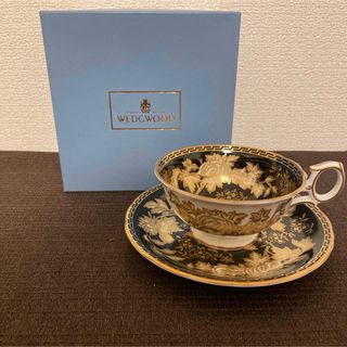 ウェッジウッド(WEDGWOOD)のウェッジウッド　ブラック　トンキン　ピオニー　カップ&ソーサー(グラス/カップ)