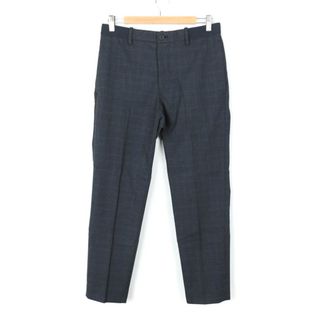 ユニクロ(UNIQLO)のユニクロ パンツ テーパード スーツ 入学式 卒園式 チェック柄 メンズ Sサイズ ネイビー UNIQLO(その他)