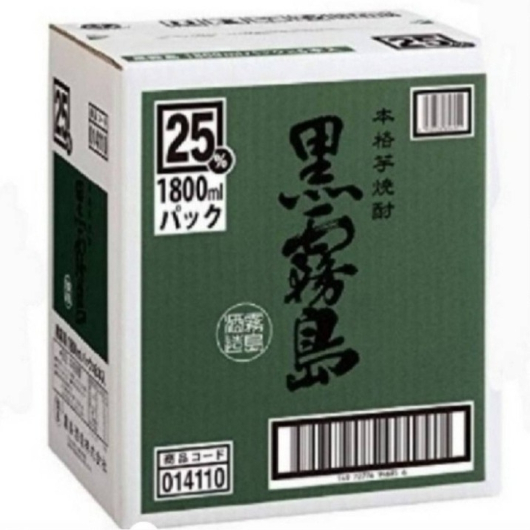 YsB162  黒霧島 芋 25° 1.8Lパック   ６本 食品/飲料/酒の酒(焼酎)の商品写真