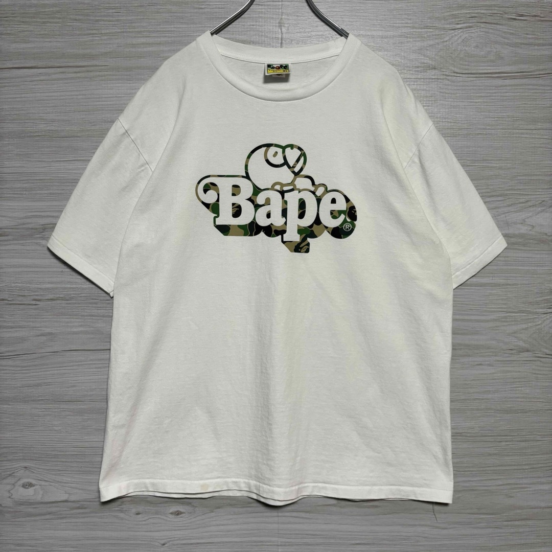 A BATHING APE(アベイシングエイプ)の【希少デザイン】アベイシングエイプ　Tシャツ　XLサイズ　マイロ　センターロゴ メンズのトップス(Tシャツ/カットソー(半袖/袖なし))の商品写真