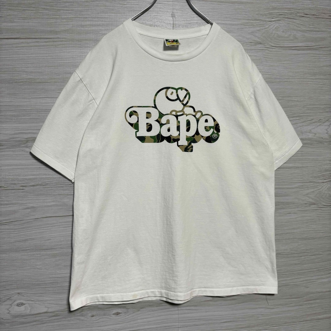 A BATHING APE(アベイシングエイプ)の【希少デザイン】アベイシングエイプ　Tシャツ　XLサイズ　マイロ　センターロゴ メンズのトップス(Tシャツ/カットソー(半袖/袖なし))の商品写真