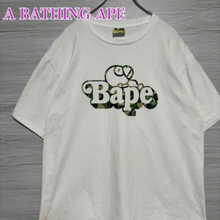 アベイシングエイプ(A BATHING APE)の【希少デザイン】アベイシングエイプ　Tシャツ　XLサイズ　マイロ　センターロゴ(Tシャツ/カットソー(半袖/袖なし))