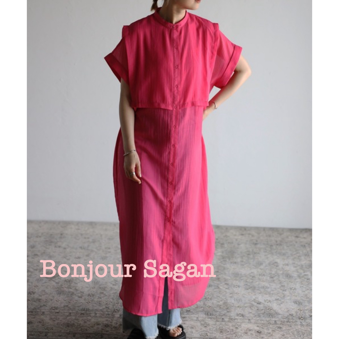 BONJOUR SAGAN(ボンジュールサガン)の新品タグ付🩷Bonjour Sagan🩷 レイヤードベストシャツワンピース レディースのワンピース(ロングワンピース/マキシワンピース)の商品写真