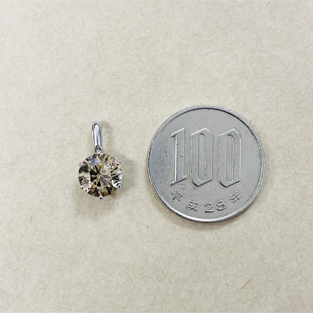 大粒 2.00ct ブラウンダイヤモンド トップ レディースのアクセサリー(ネックレス)の商品写真