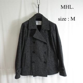 MHL. - MHL. ウール ツイード ピーコート アウター ダブル ジャケット Pコート