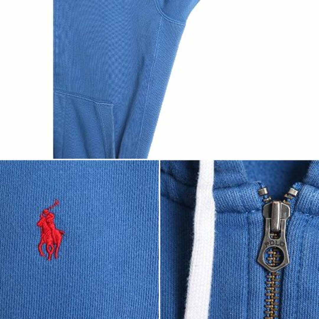 Ralph Lauren(ラルフローレン)のポロ ラルフローレン フルジップ スウェット フード パーカー メンズ M / POLO スエット トレーナー ヘビーウェイト 裏起毛 ポニー刺繍 青 メンズのトップス(パーカー)の商品写真