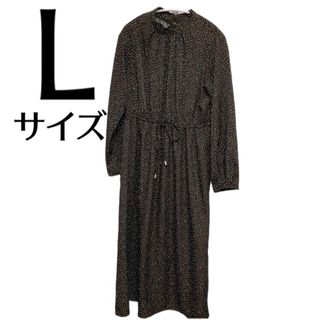 シマムラ(しまむら)のしまむら　ドット柄ロングワンピース　Lサイズ(ロングワンピース/マキシワンピース)