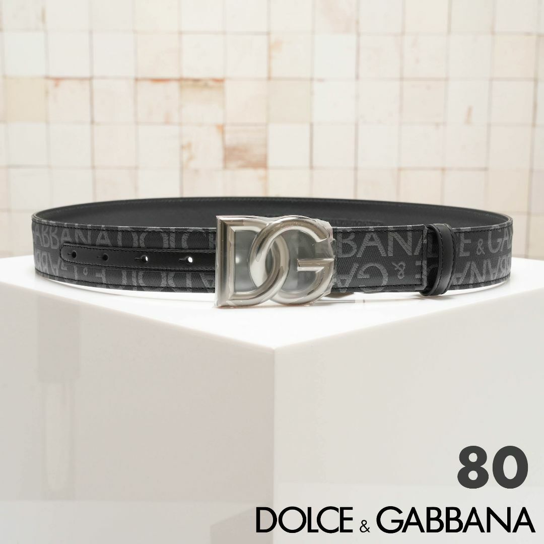 DOLCE&GABBANA(ドルチェアンドガッバーナ)の新品 Dolce & Gabbana DG ロゴ レザーベルト 80サイズ メンズのファッション小物(ベルト)の商品写真