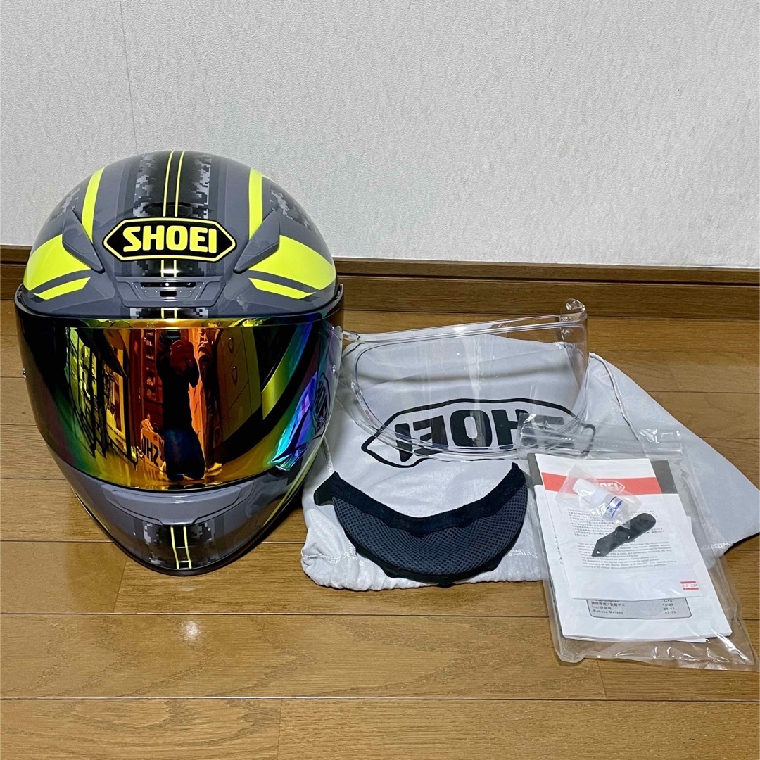 SHOEI(ショウエイ)のSHOEI Z-7 PARAMATER  XL グレー&イエロー 自動車/バイクのバイク(ヘルメット/シールド)の商品写真