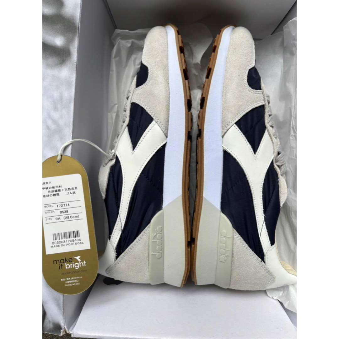 diadora HERITAGE(ディアドラヘリテージ)の28メンズレザースニーカーディアドラヘリテージ本革靴シューズダークブルーグレー メンズの靴/シューズ(スニーカー)の商品写真